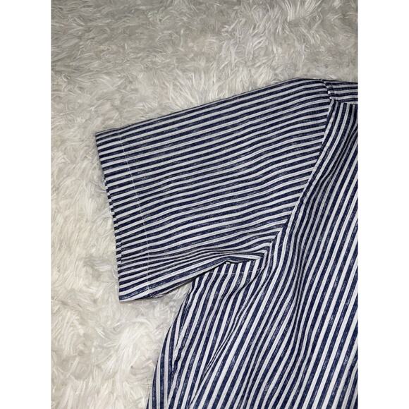 Olzen “ Standard Fit” Men’s Sz. 100 Blue Striped Button Down. Light, Exc. Cond - Picture 6 of 12